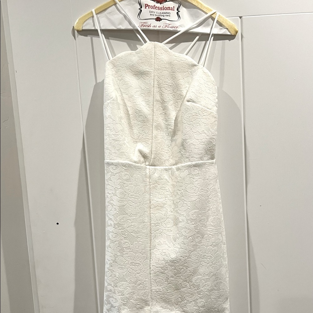 Top Shop White Lace high/ low mini dress